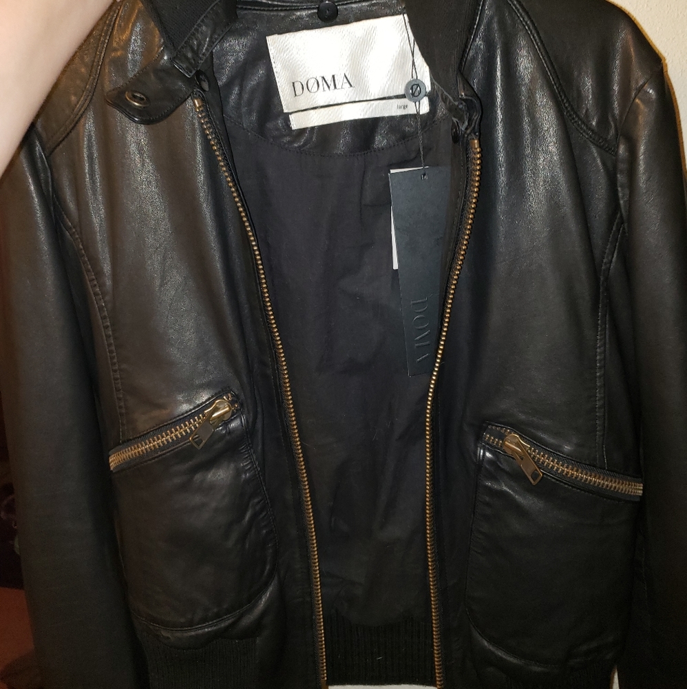 DOMA hooded leather jacket from Planet Blue